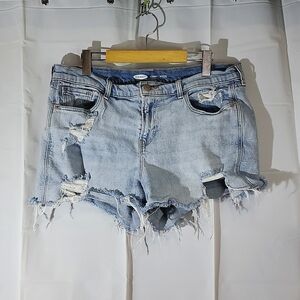 Old Navy Mid-Rise Boyfriend Distressed Cut-Off Jean Shorts - Size 14
